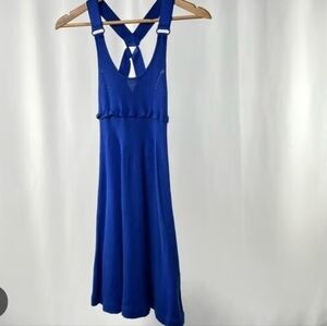 Armani Exchange Blue Knit Racerback Mini Dress